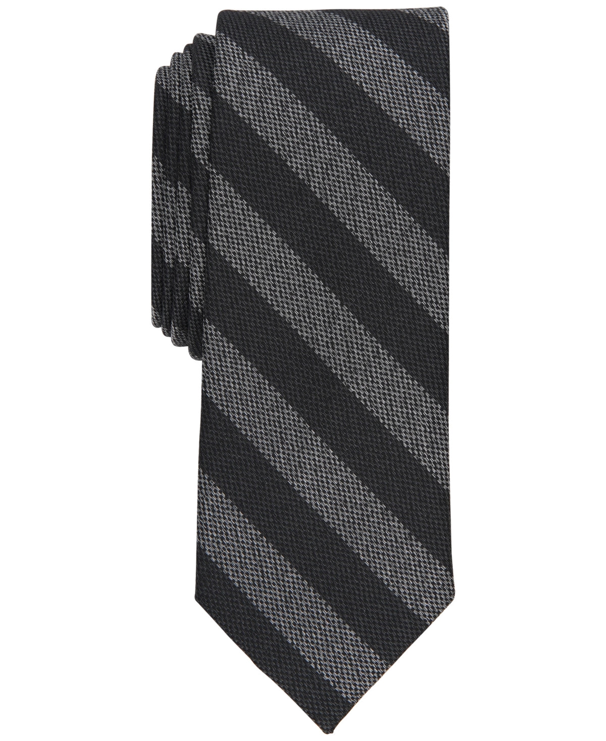 Bar Iii Mens Skinny fit Tie Necktie One Size Black Arrow Striped