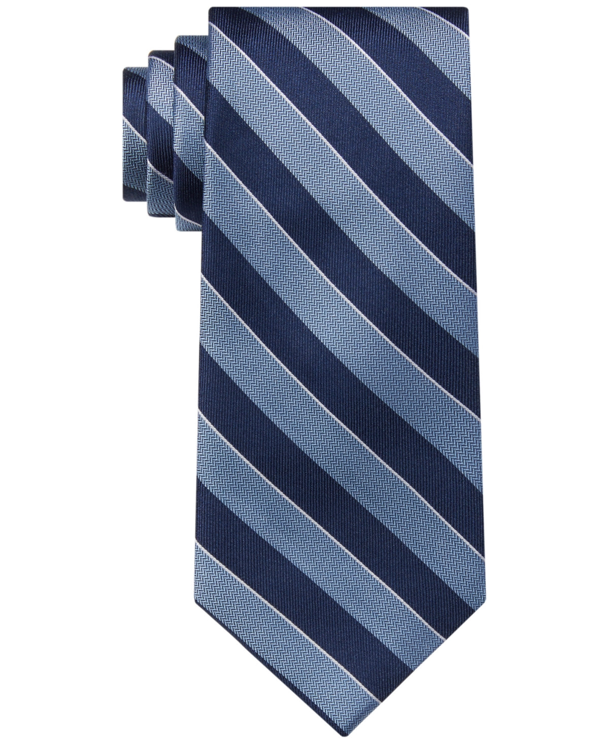 Tommy Hilfiger Men's Luca Stripe Tie Blue Necktie