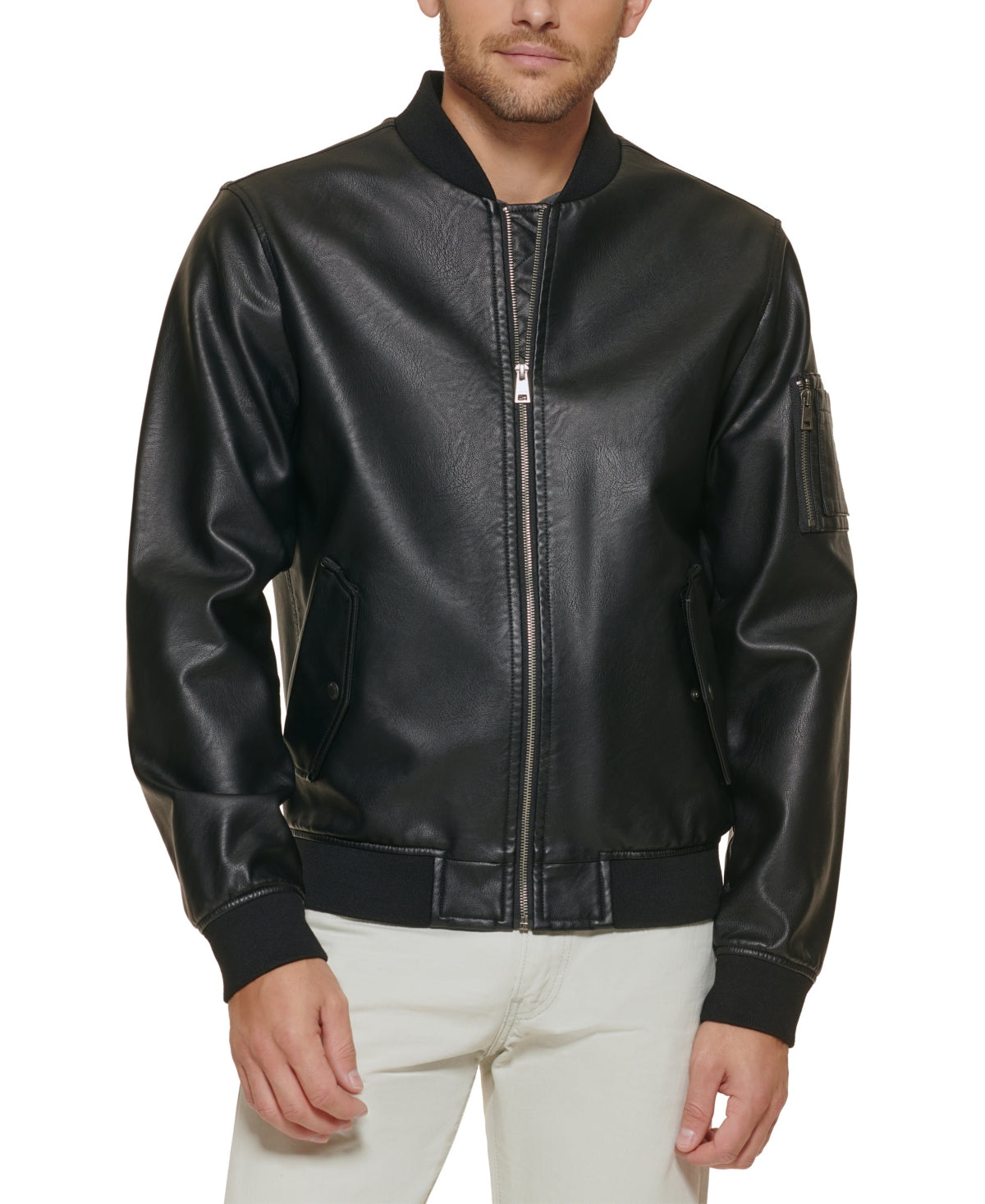 Levi's Men's Faux Leather Flight Bomber Jacket  Black Xxl