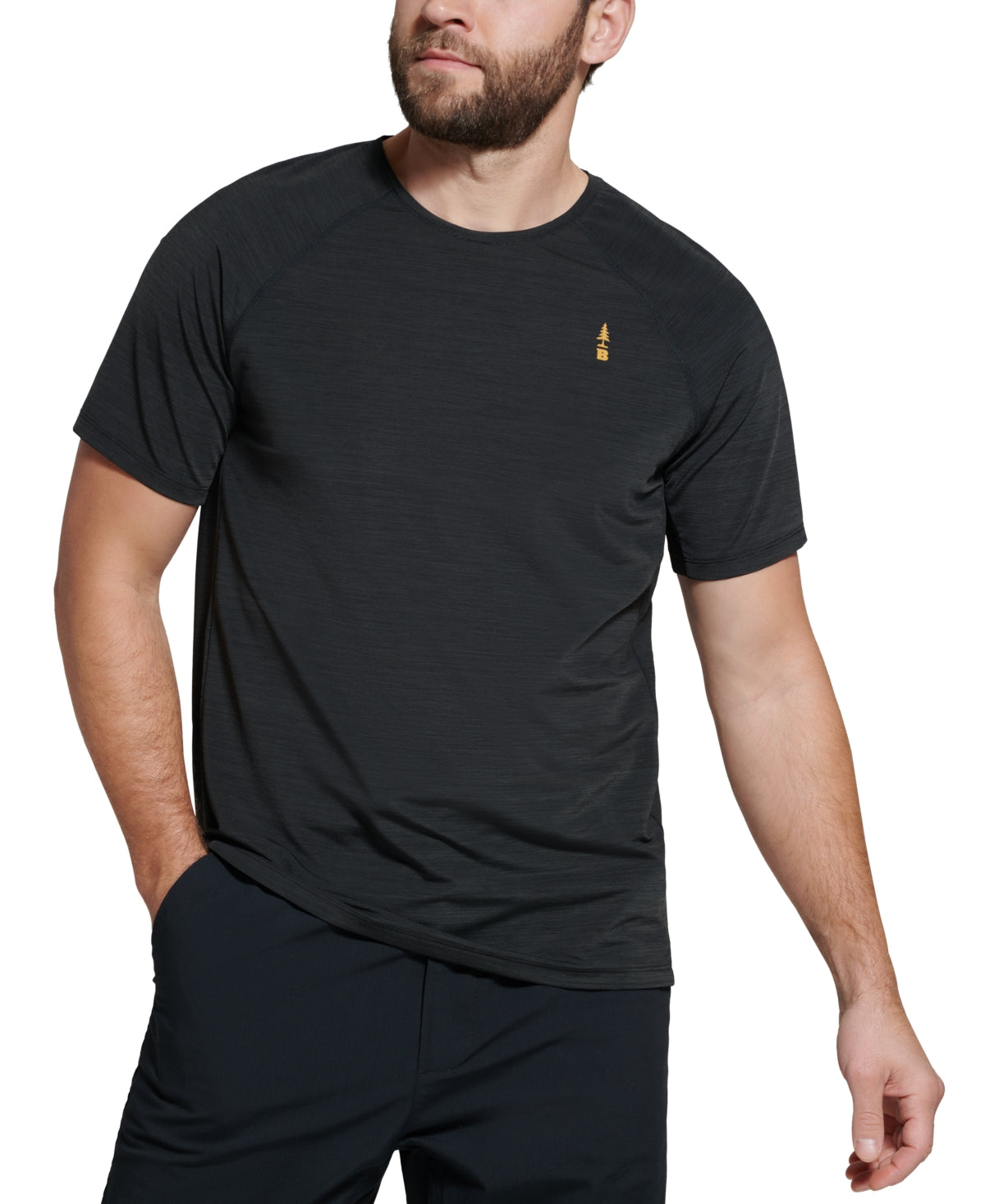 BASS OUTDOOR Mens Path Performance Logo Short Sleeve T Shirt Black XL