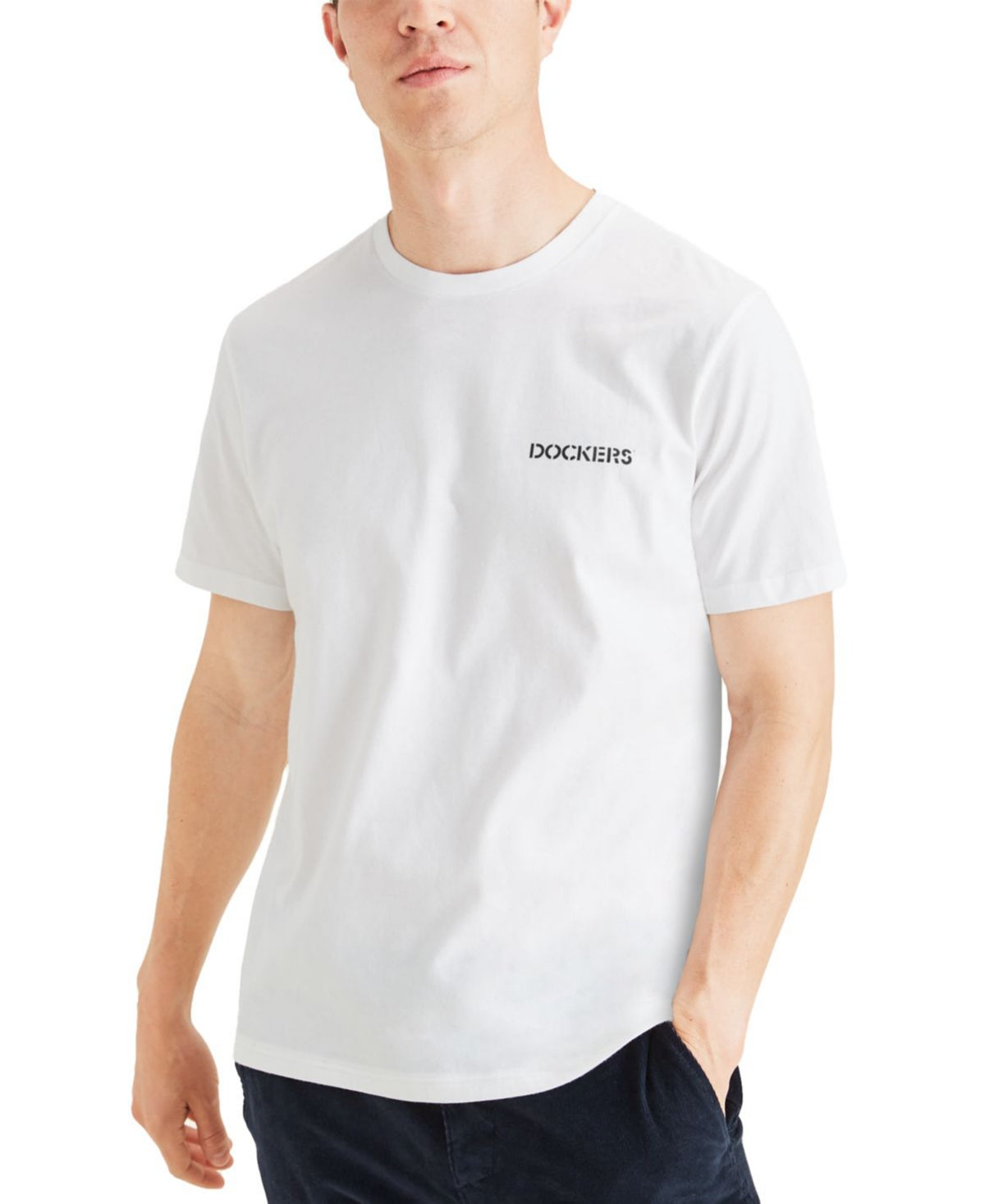 Dockers Mens Stencil Graphic Slim Fit Short Sleeve T-Shirt White 2XL
