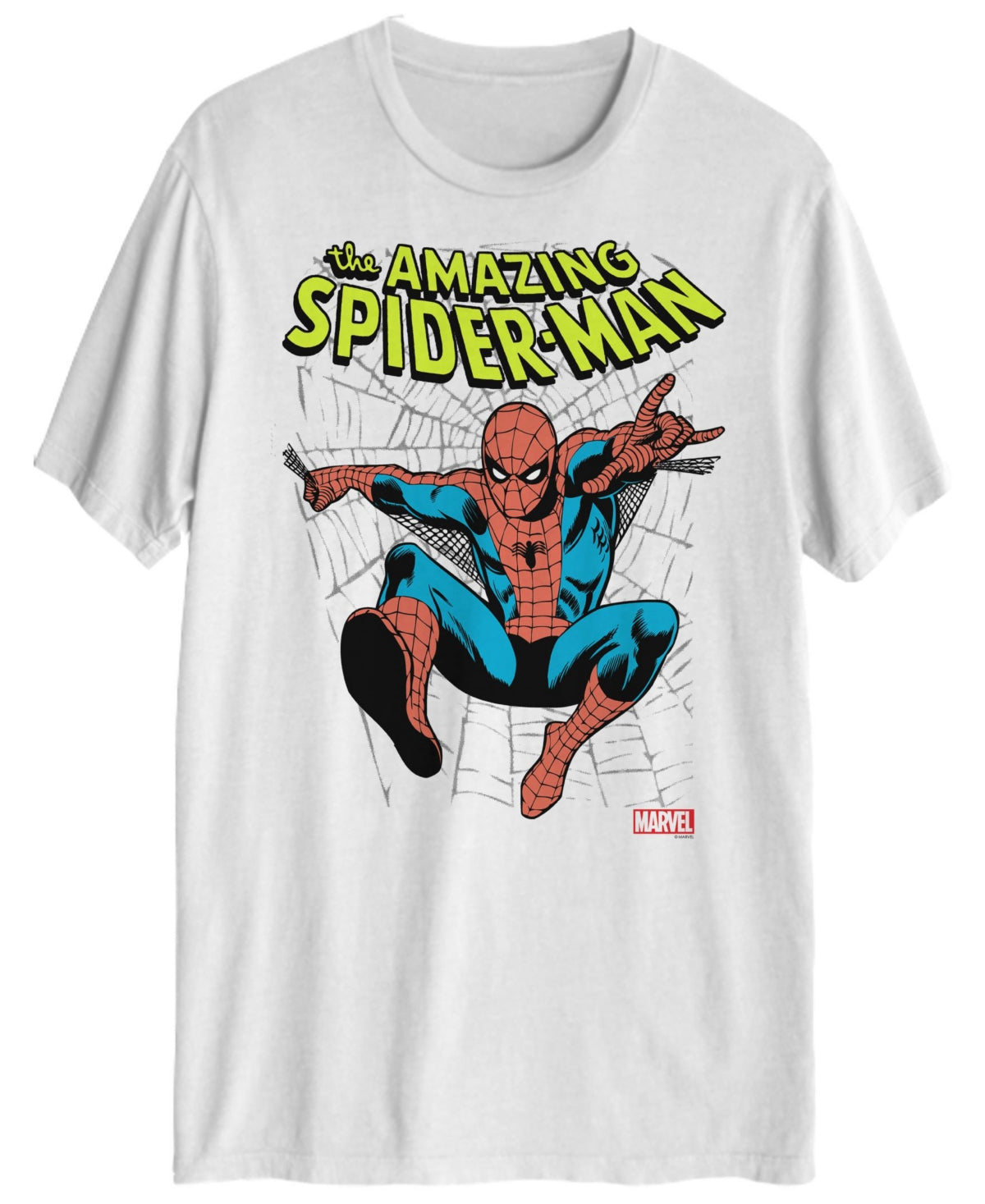 Hybrid Apparel Men's Amazing Spiderman Short Sleeve Graphic T shirt White Large