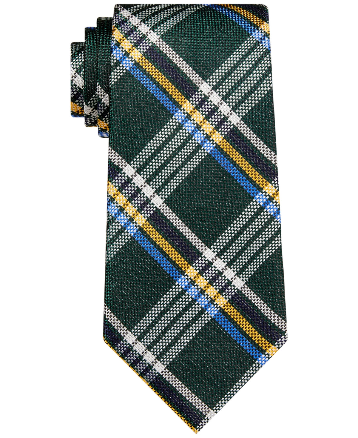 Tommy Hilfiger Men's Classic Plaid Tie Green OS