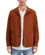 Mens Alfani Collared Shirt Jacket  Brown Medium