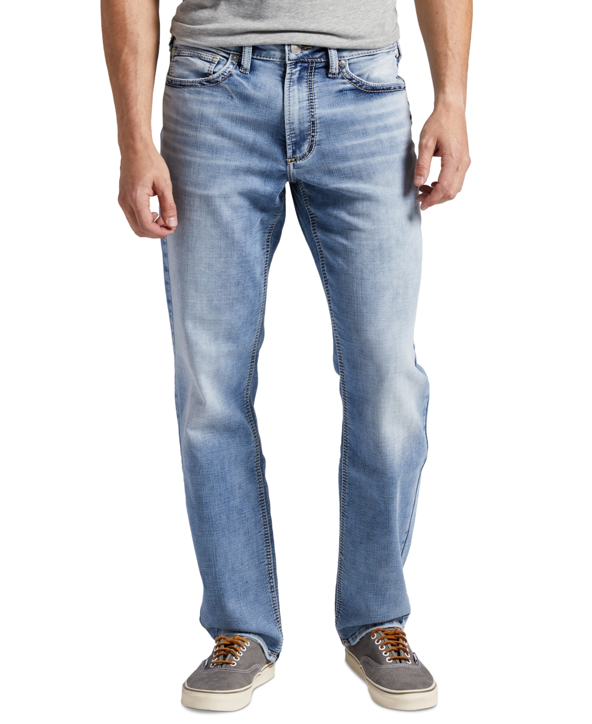Silver Jeans Co.Men's  Eddie Athletic Fit Tapered Jeans Indigo Blue 34 x 30