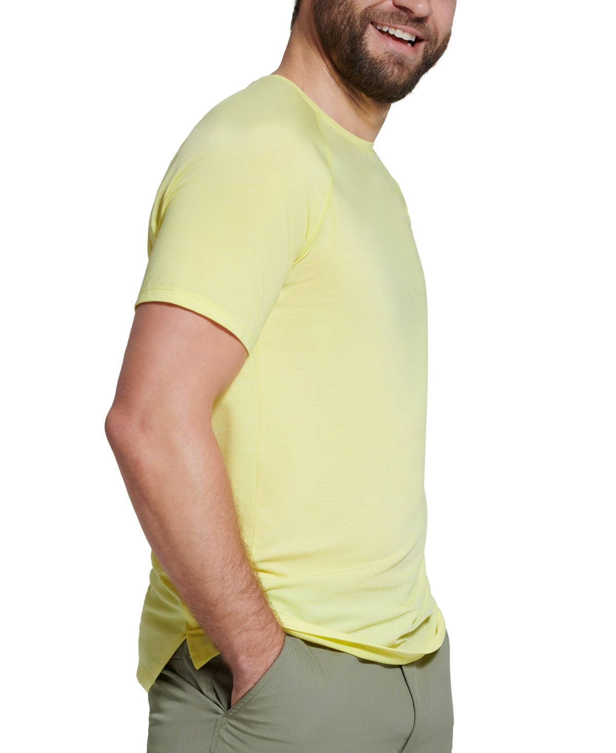BASS OUTDOOR Men's Path Performance Short Sleeve T Shirt Sulpher Yellow Small
