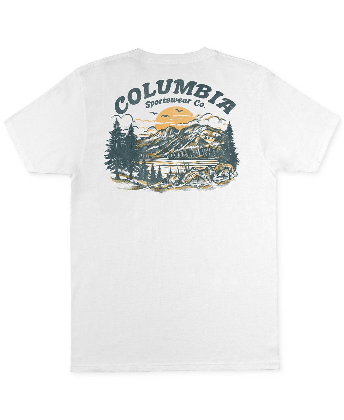 Columbia Men's Scenic Mountain Graphic T shirt  White  Large