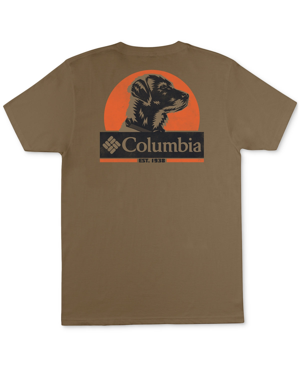 Columbia Men's Dog Graphic Logo Short Sleeve T Shirt Brown Medium