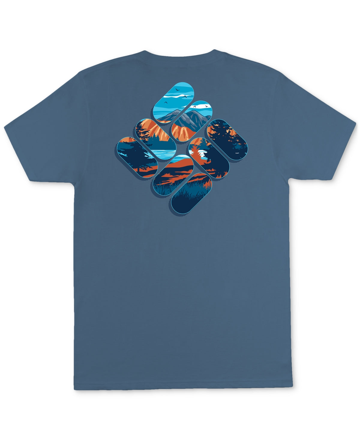 Columbia Men's Mountain Gem Graphic Logo Short Sleeve T Shirt Blue XL