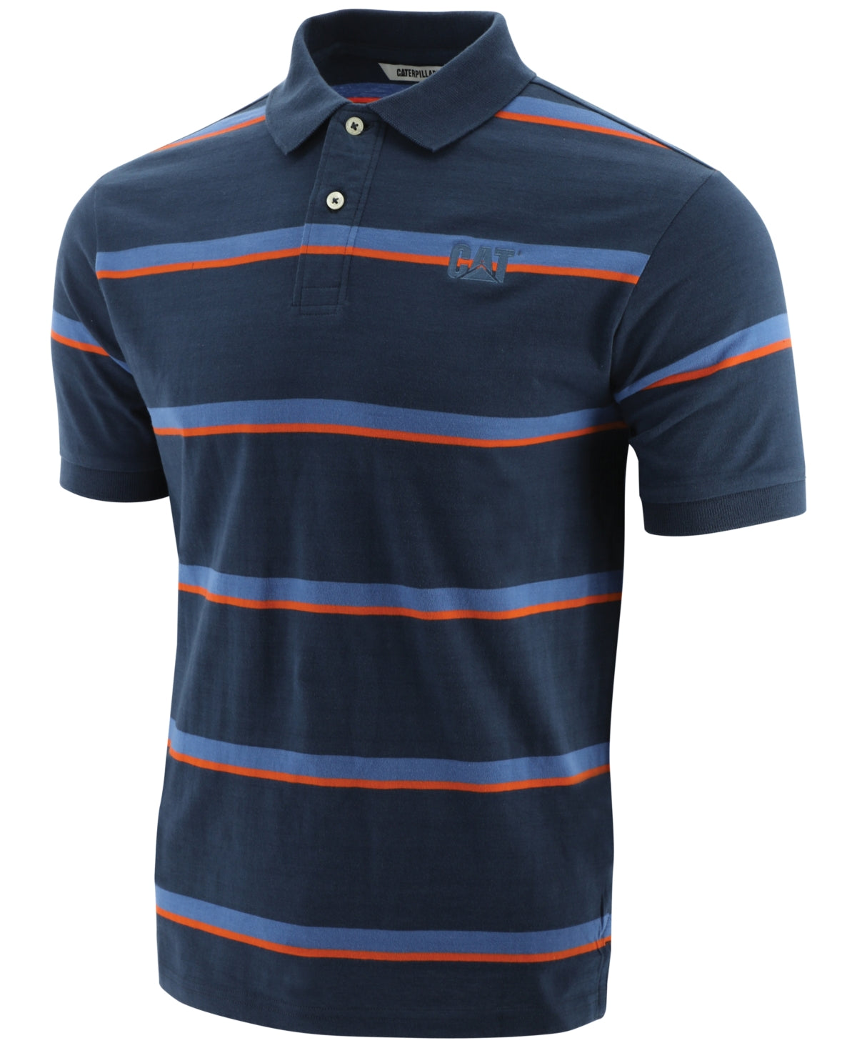 Caterpillar Men's Foundation Jersey Knit Polo Shirt Dark Blue Large