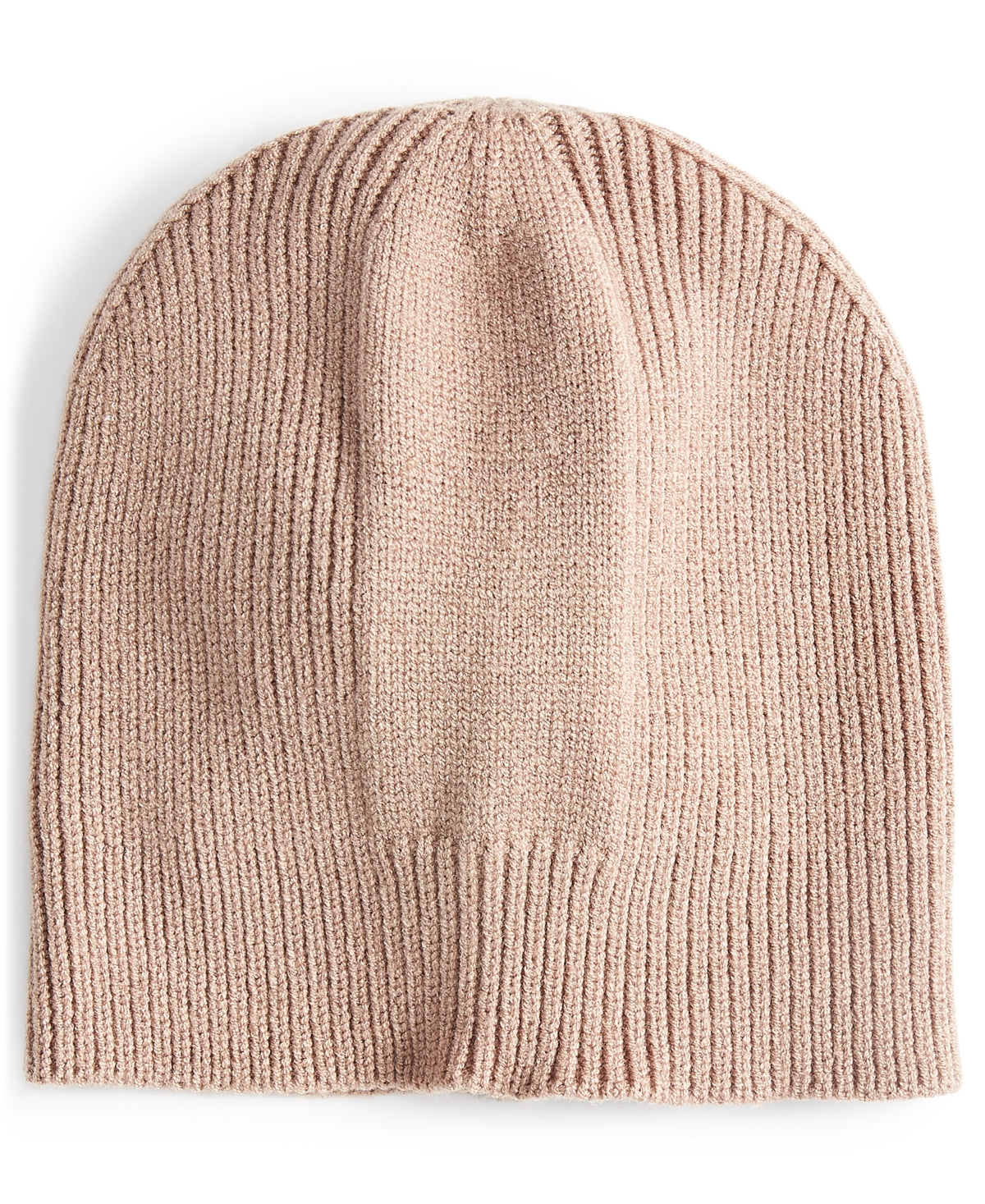 Alfani Mens Ribbed Knit Beanie Hat One Size Beige