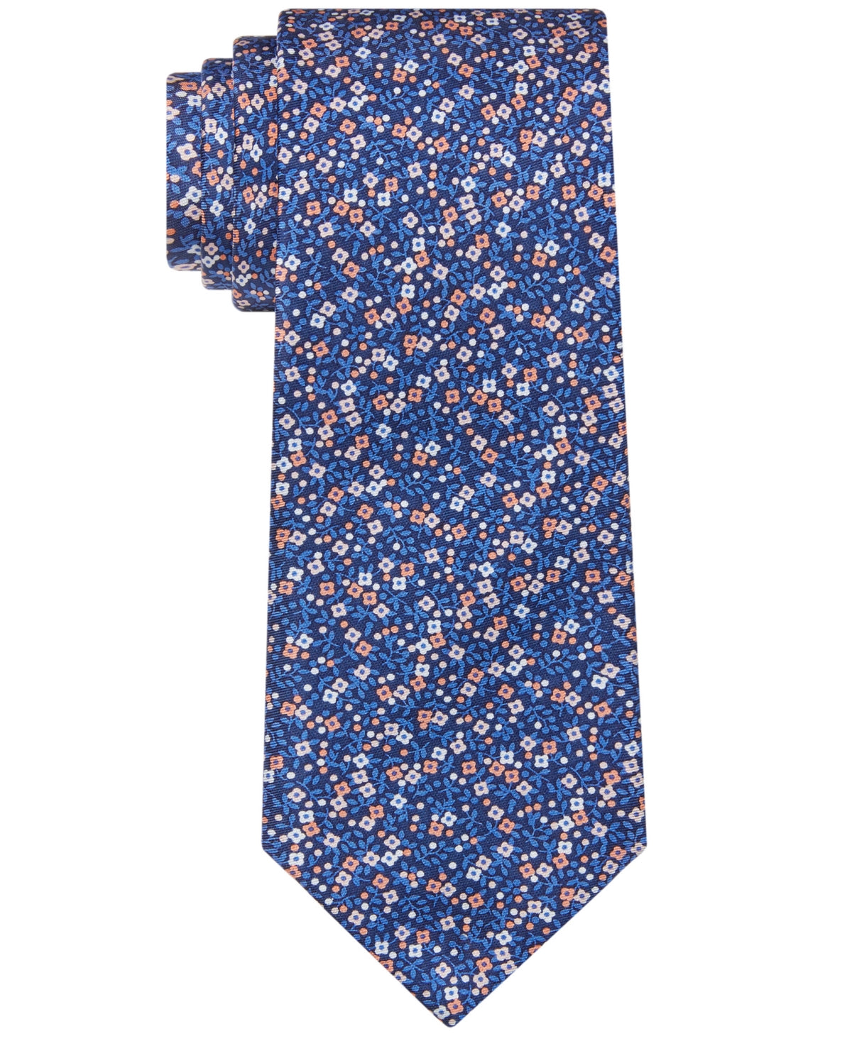 Tommy Hilfiger Men's Kai Botanical Tie Dark Orange ONE SIZE Necktie