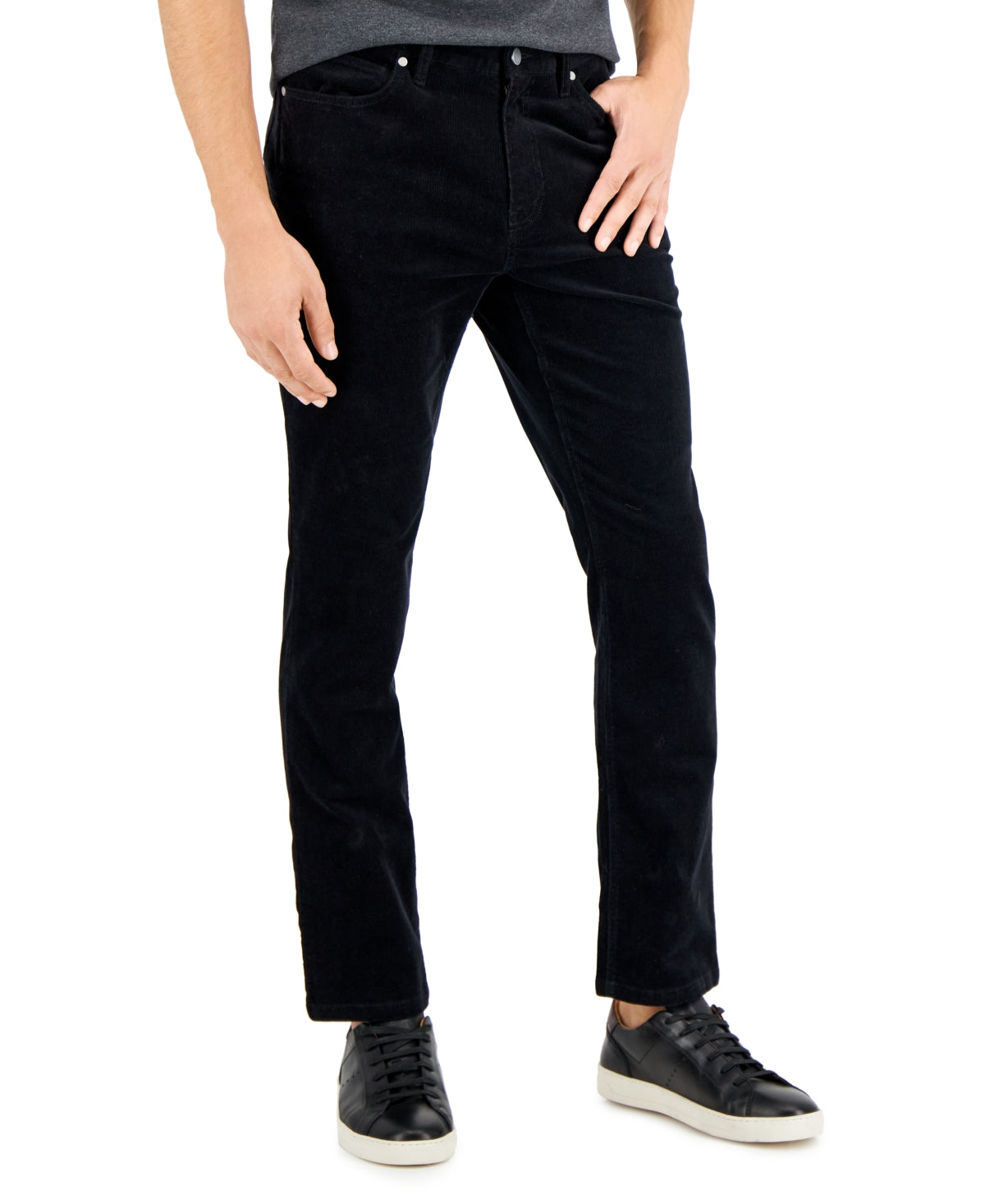 Alfani Mens Corduroy Pants Deep Black 30 x 30