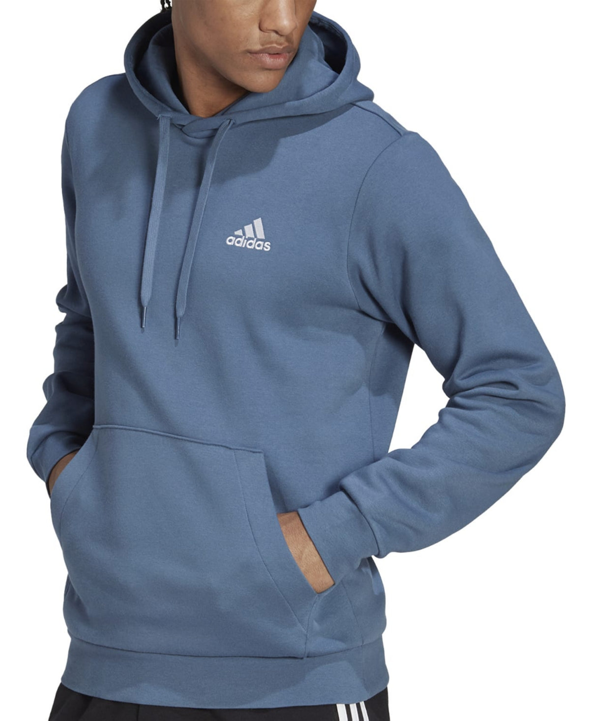 Adidas Men Regular fit Hoodie Sweatshirt Large Blue Solid