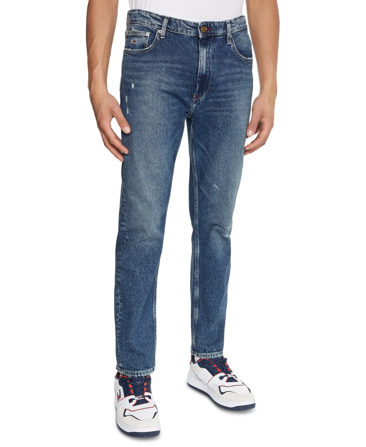 Tommy Hilfiger Men's Tommy Jeans Regular Tape Denim Medium Blue 36 x 32