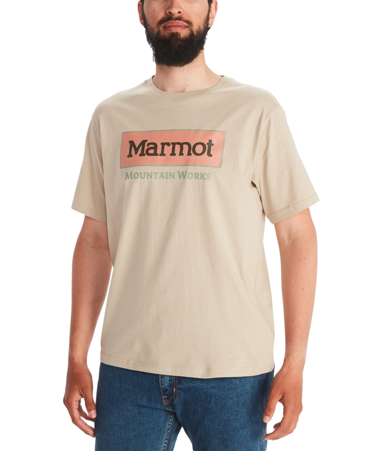 Marmot Men's Mountain Works Tee Shirt Xl Sandbar Brown