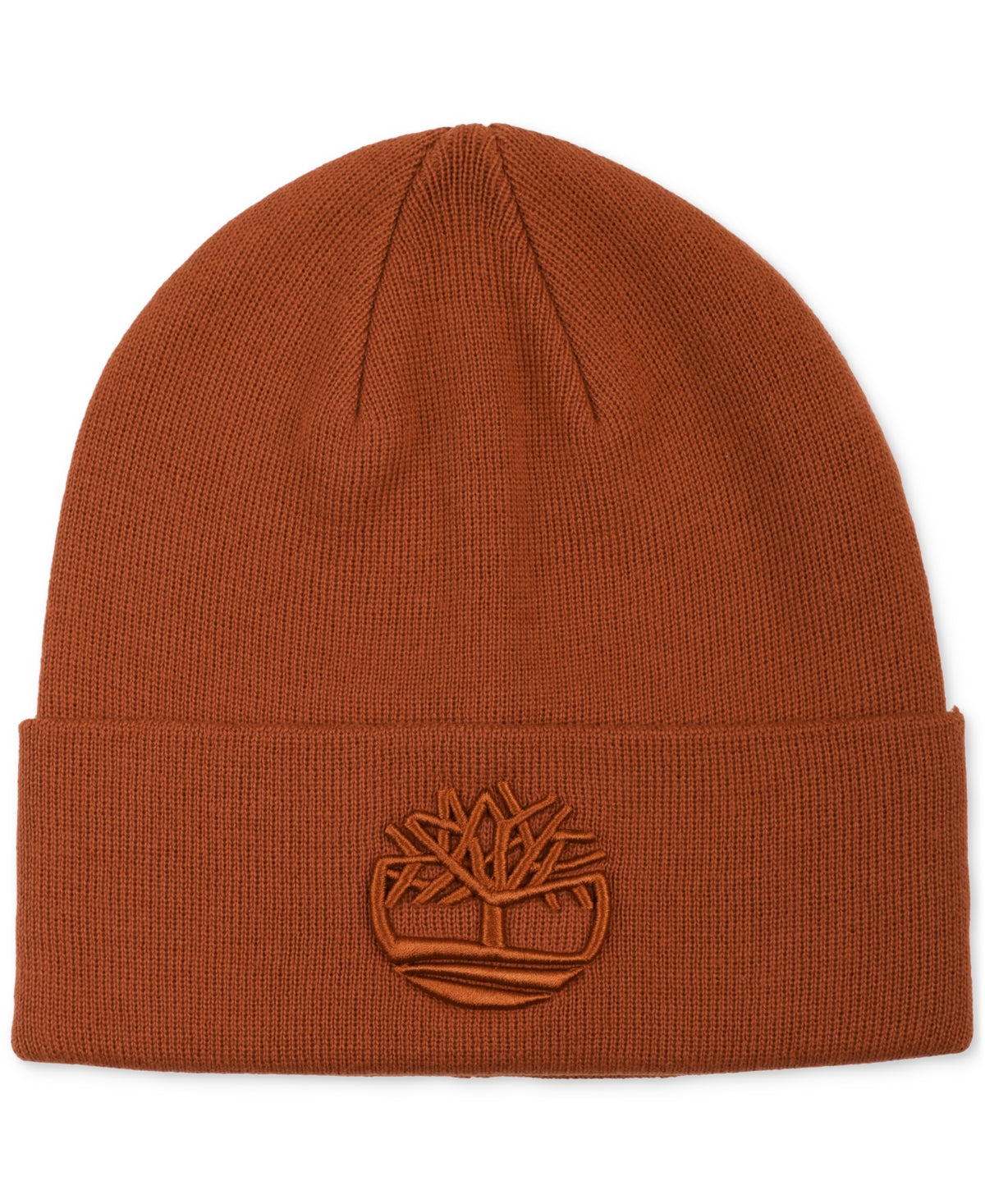 Timberland Men's Tonal 3D Embroidery Beanie Hat Rust Orange