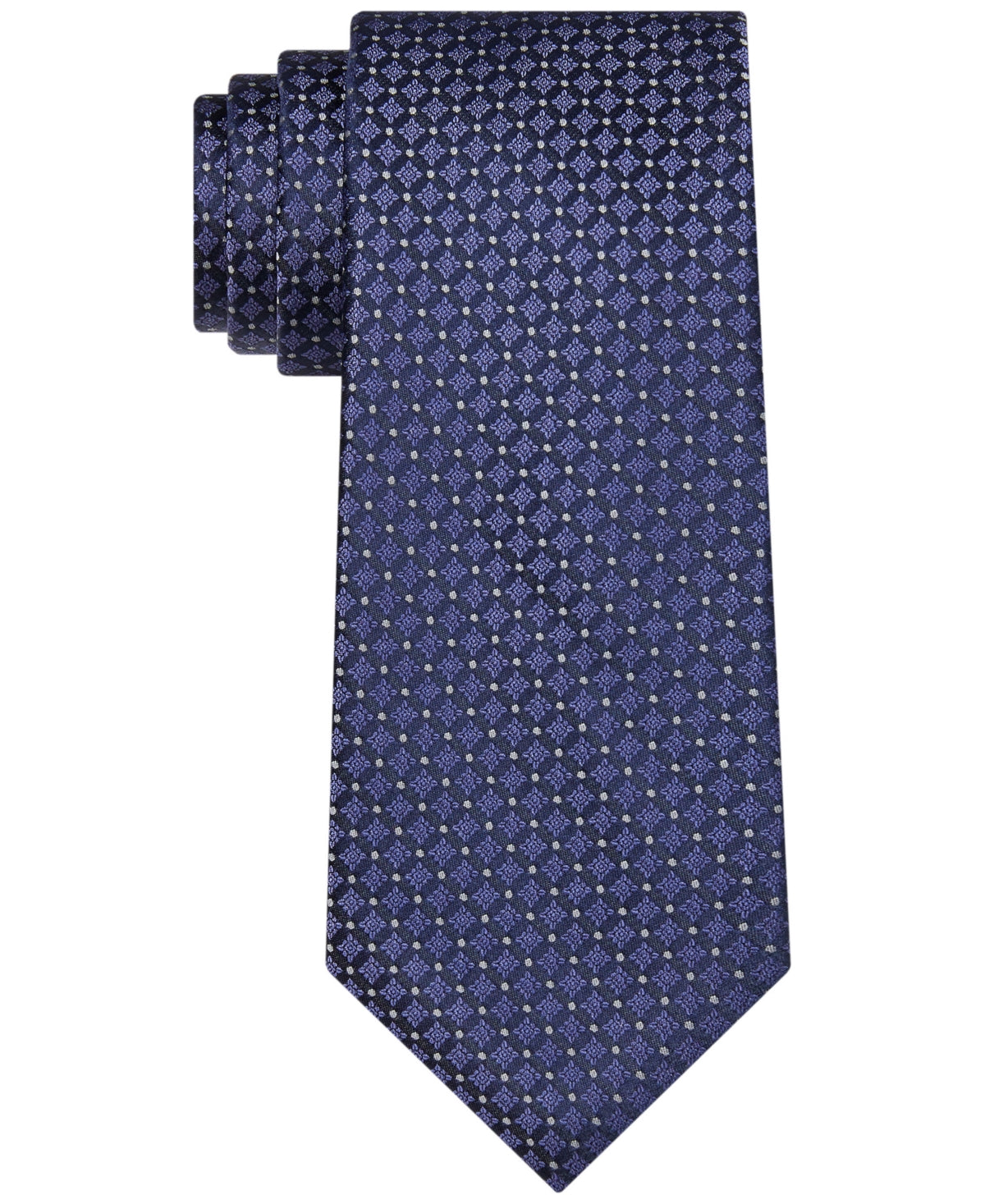 Calvin Klein Men's Quad-Medallion Tie Viola Blue One Size Necktie