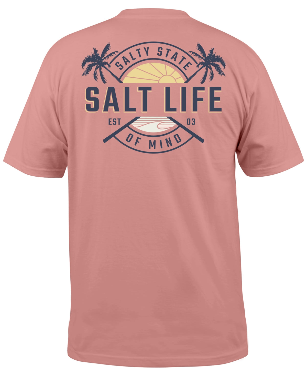 Salt Life Men's First Light Logo Graphic Short Sleeve T Shirt Pink Clay Small
