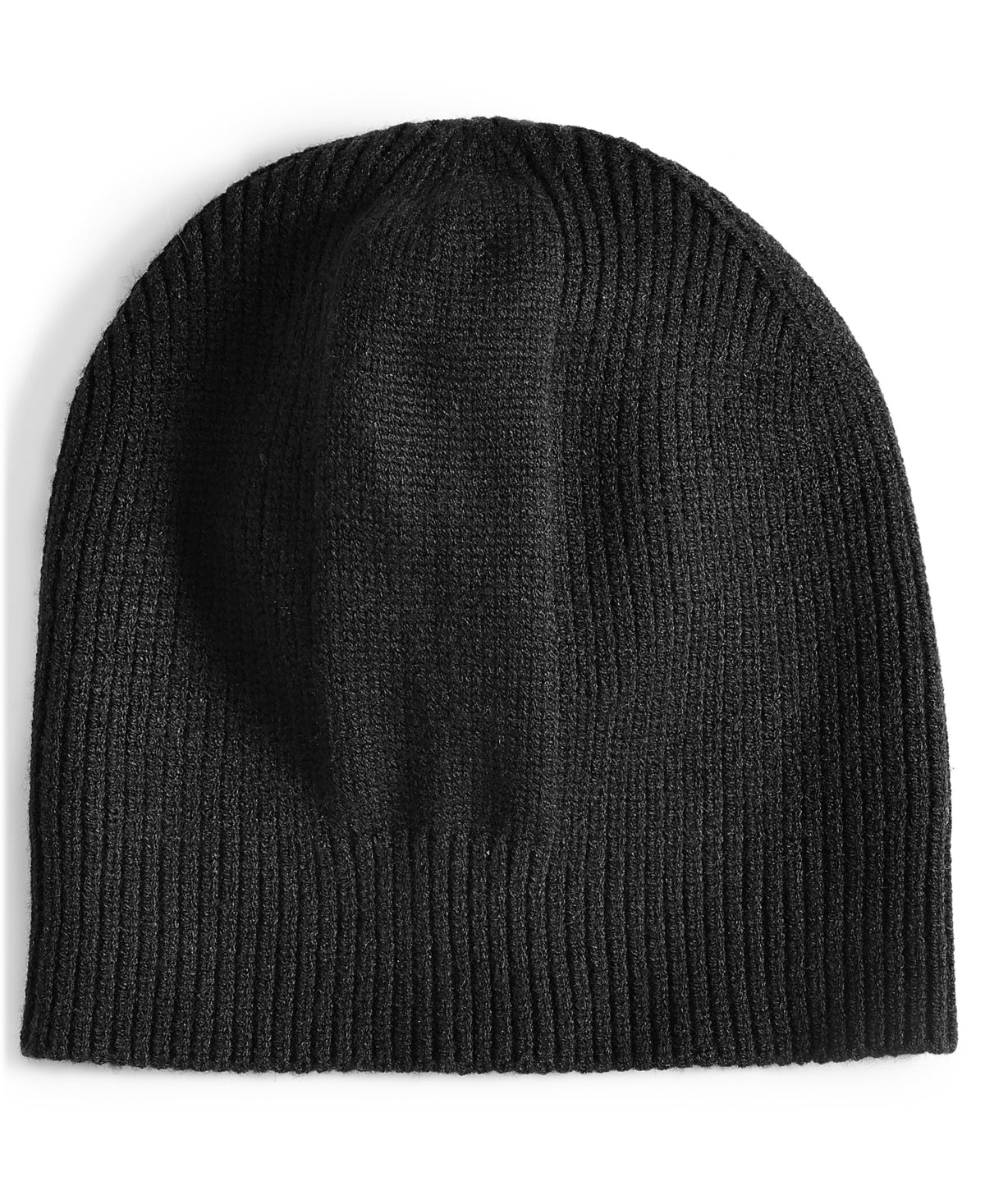 Alfani Mens Dressy Ribbed Knit Beanie Hat One Size Black