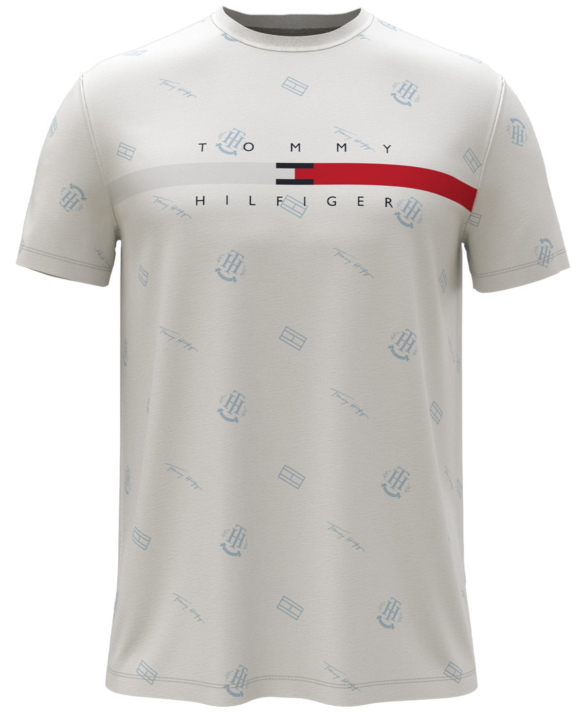 Tommy Hilfiger Flag Stripe Critter Logo Short Sleeve T Shirt White Large