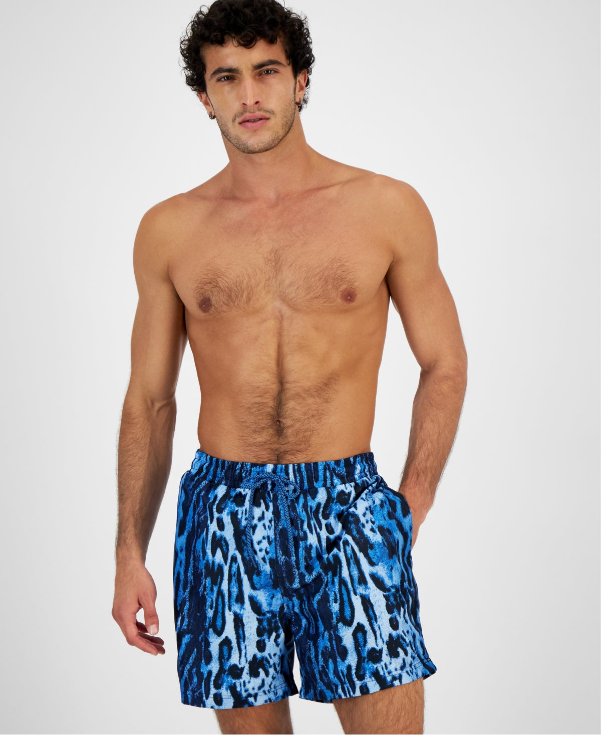 I.N.C. International Concepts Men's Ocelot Volley Swim Trunks Blue Small