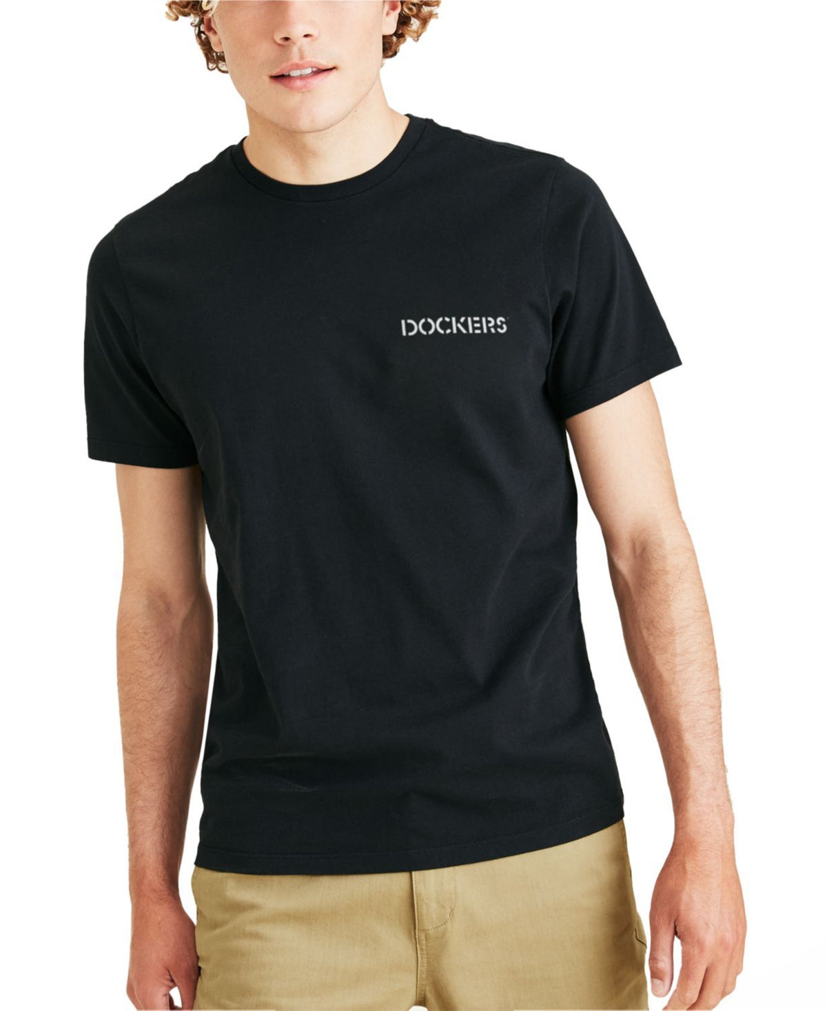Dockers Mens Stencil Graphic Slim Fit Short Sleeve T-Shirt Black 2XL