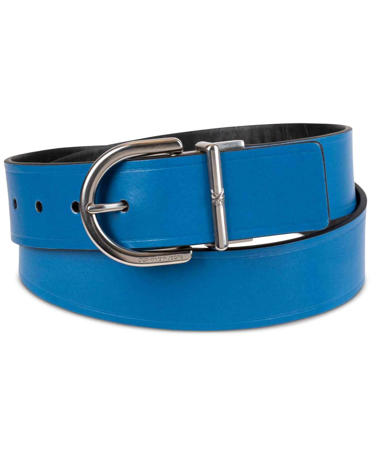 Calvin Klein Men's Reversible Leather Belt Blue Medium