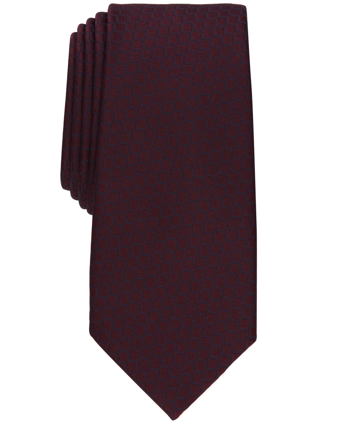 Alfani Men's Rolling Neat Slim Tie Burgundy Red Necktie