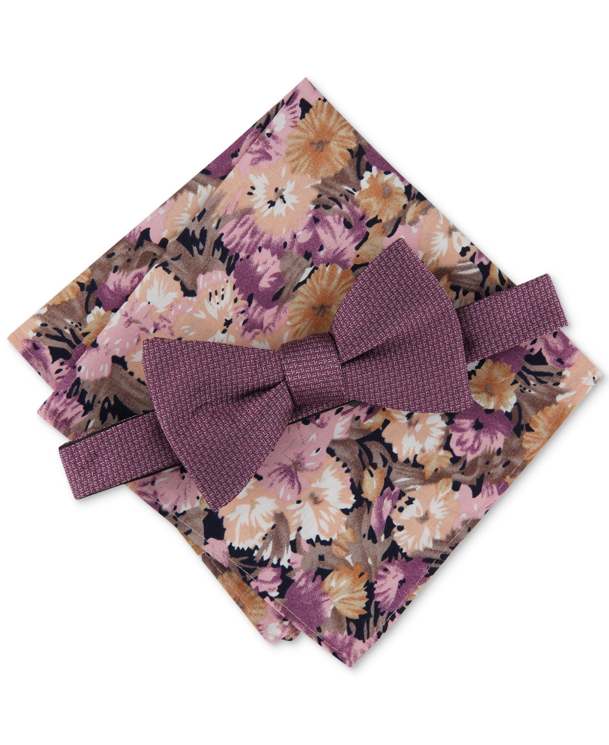 Bar III Mens 2-Pc. Lark Bow Tie Set Dusty Pink OS