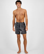 INC International Concepts Men's Ocelot Volley Swim Trunks Deep Black Large