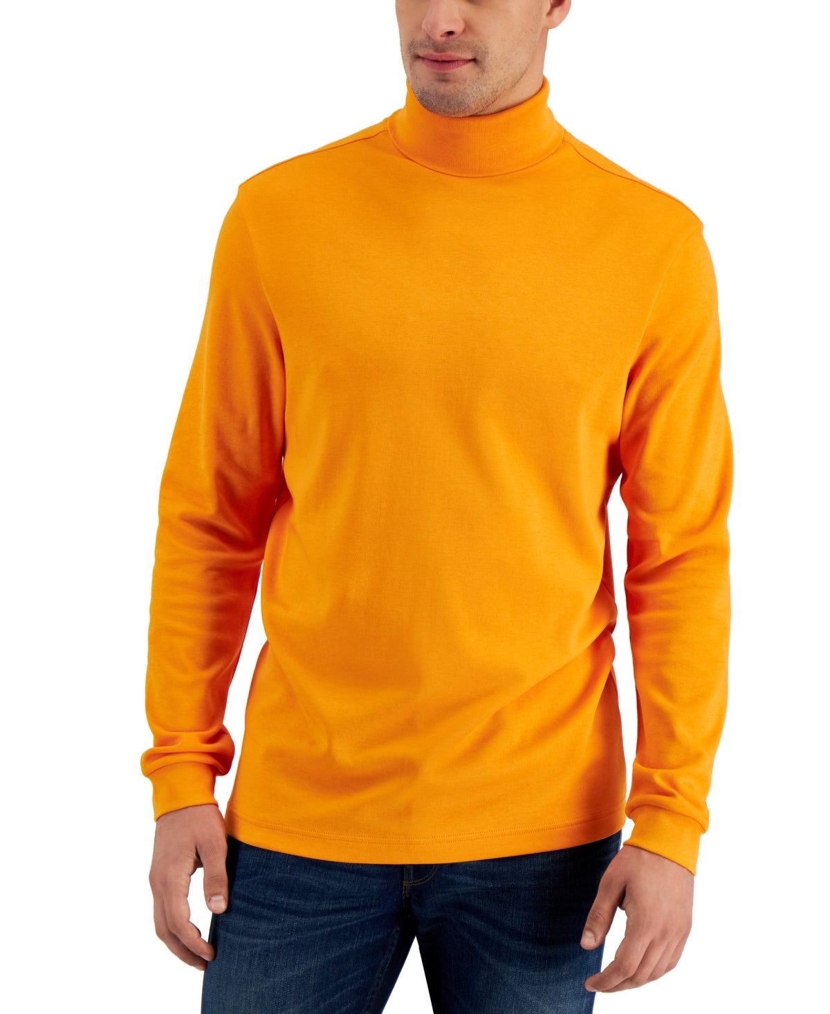 Club Room Men S Solid Turtleneck Shirt Orange Size Large