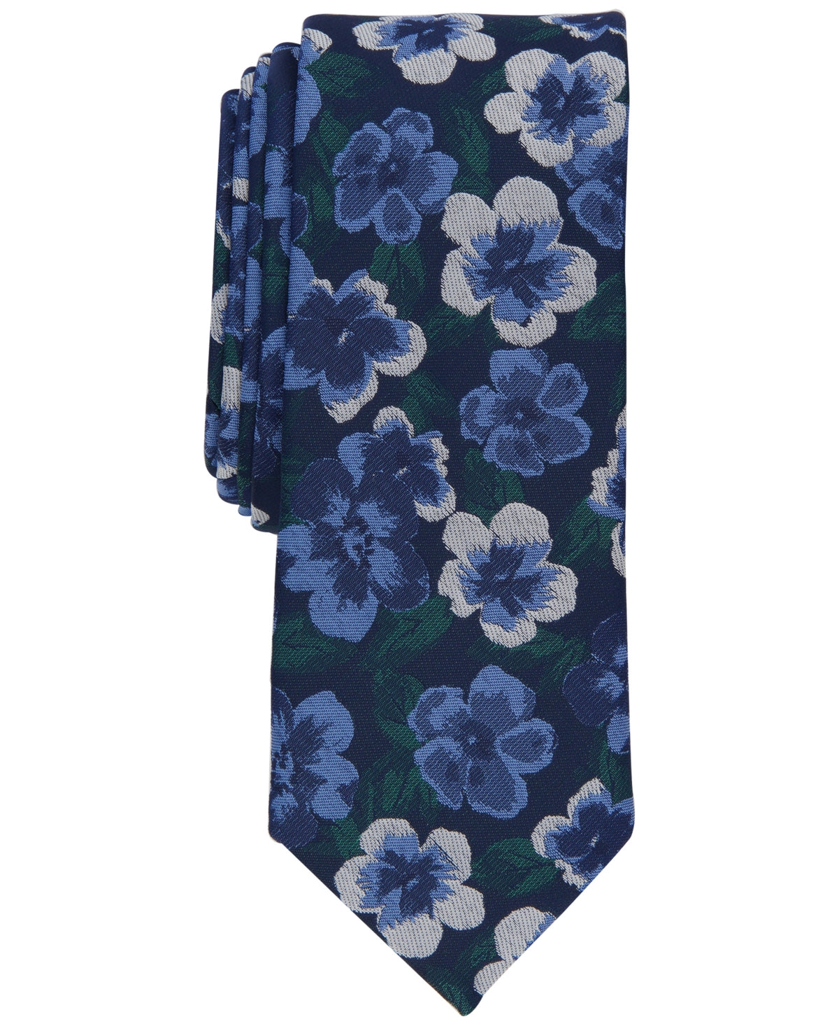 Bar Iii Mens Regular fit Tie Necktie One Size Blue Floral