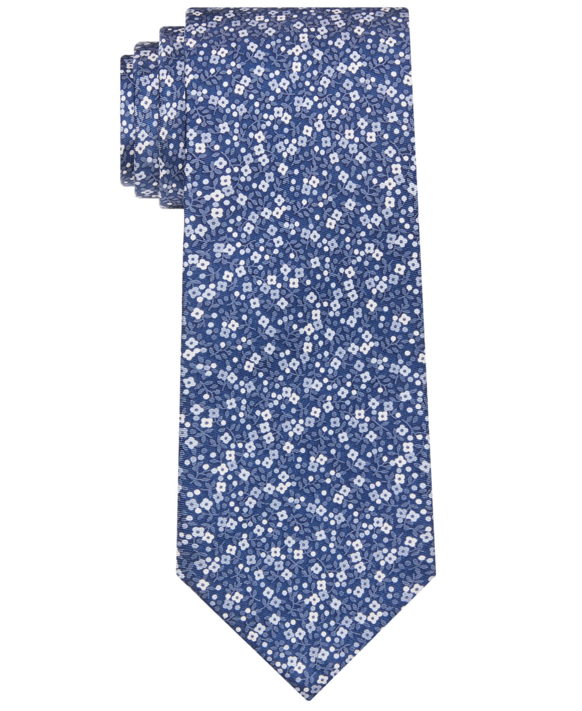 Tommy Hilfiger Mens Necktie Kai Botanical Tie Gray