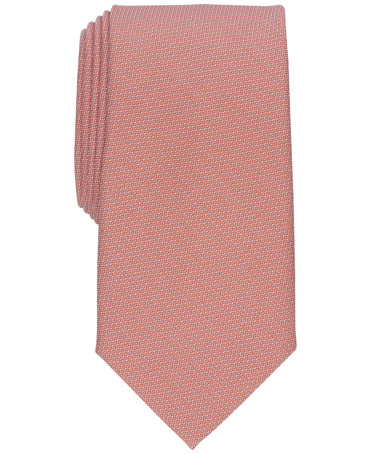 Perry Ellis Mens Tie Necktie One Size Orange Hydell Micro Print