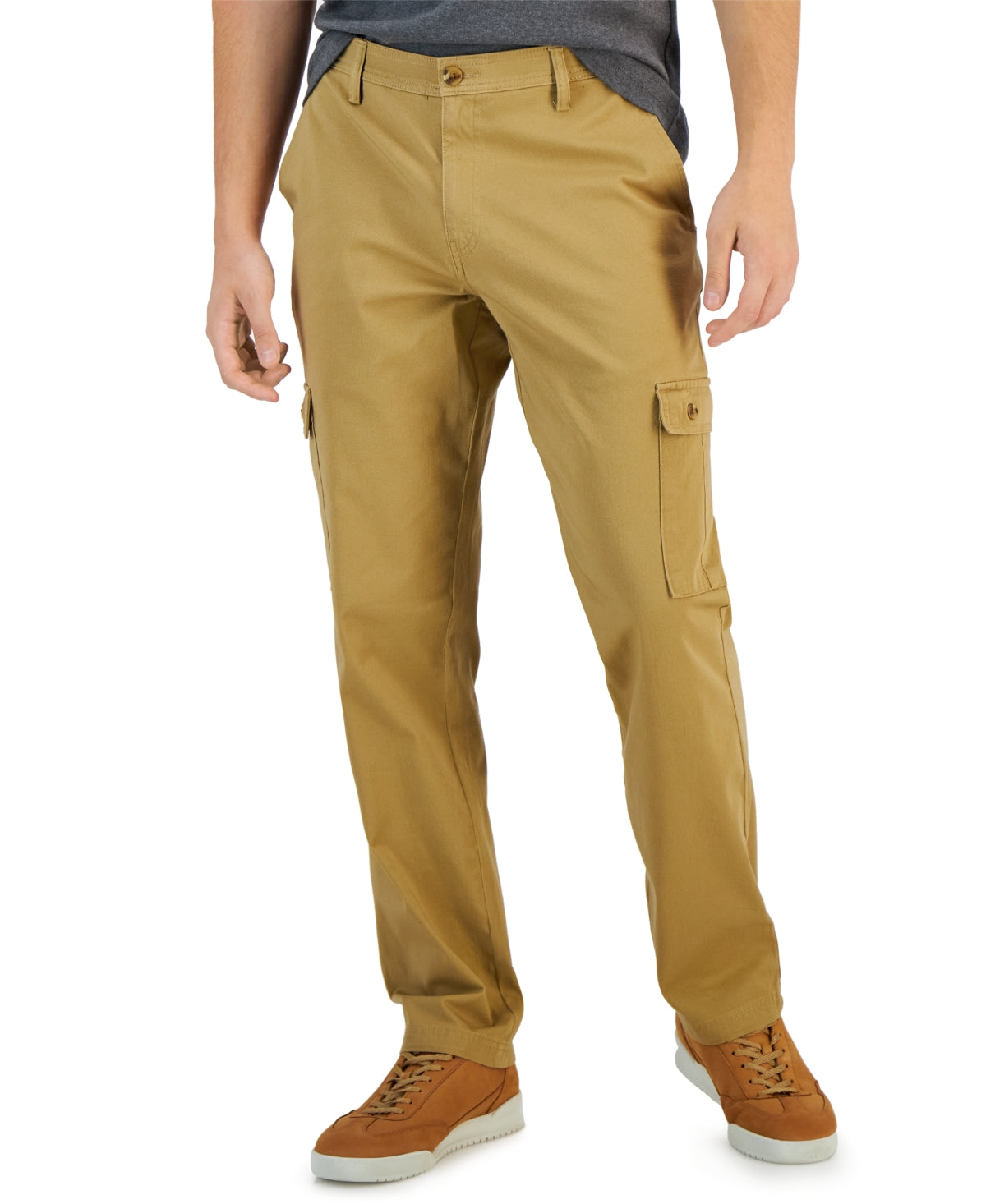 Club Room Mens Regular fit Stretch Cargo Pants Medium Beige 33X30