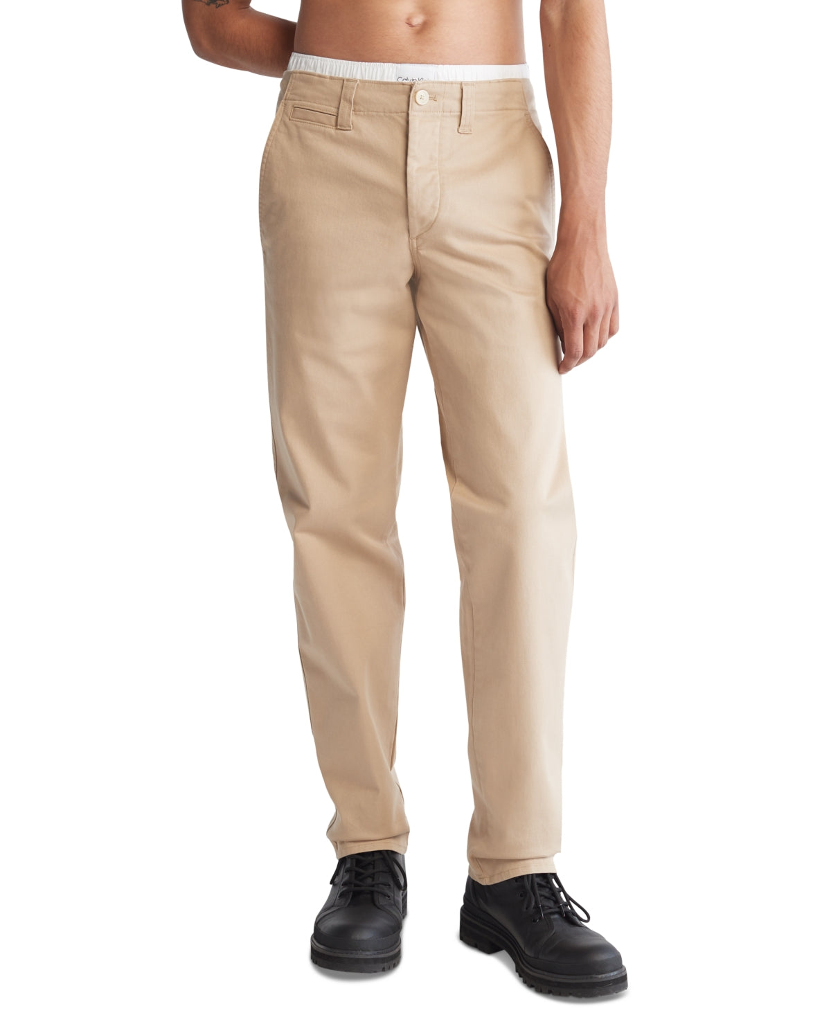 Calvin Klein Men's Utility Chino Pants Beige 32 X 32