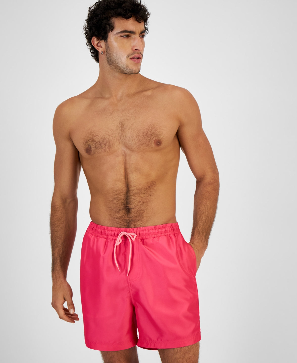 INC INTERNATIONAL CONCEPTS Mens Quick-Dry 5" Swim Trunks Pink Large