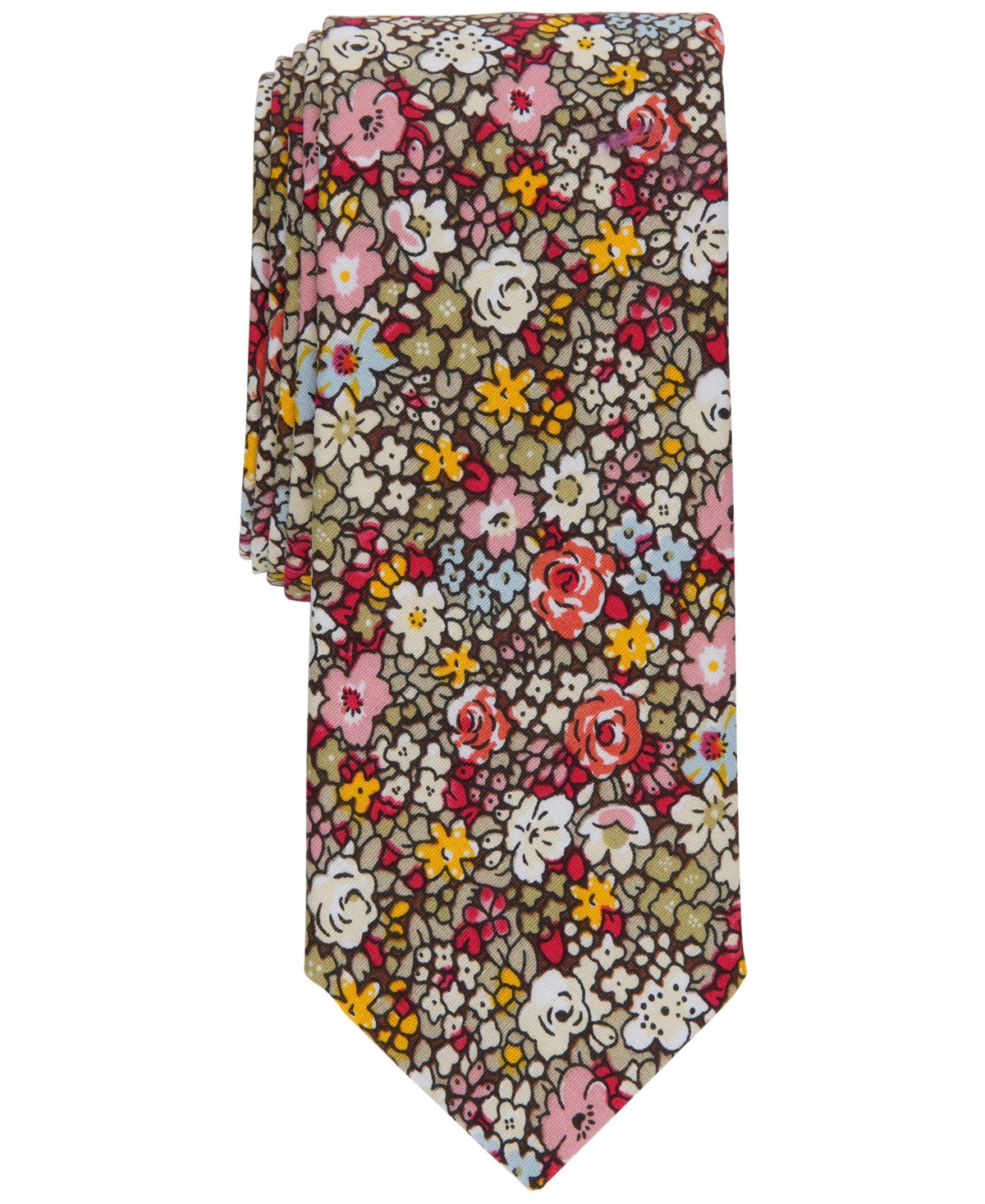 Bar Iii Mens Skinny fit Tie Necktie One Size Green Floral
