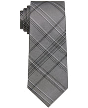 Calvin Klein Men's Offset Plaid Tie Grey Necktie