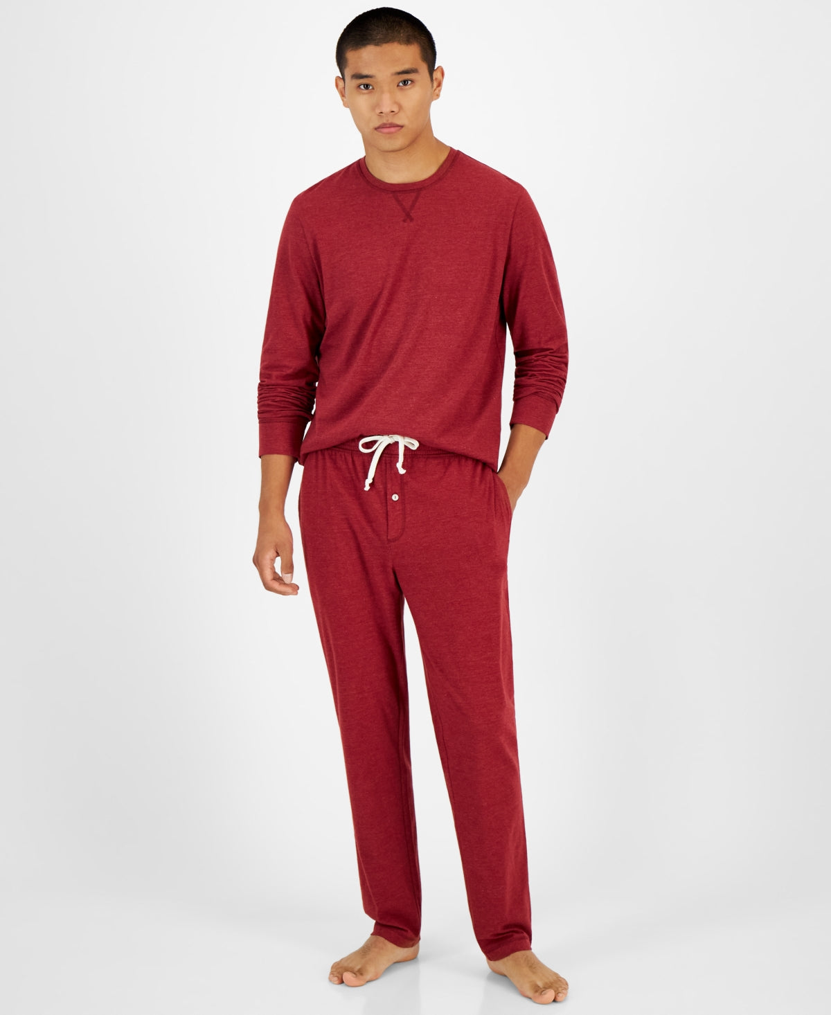 Sun + Stone Mens Wine Medium Crewneck Jersey Tshirt