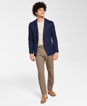 Bar III Men's Slim-Fit Navy Solid Knit Blazer Navy 36S