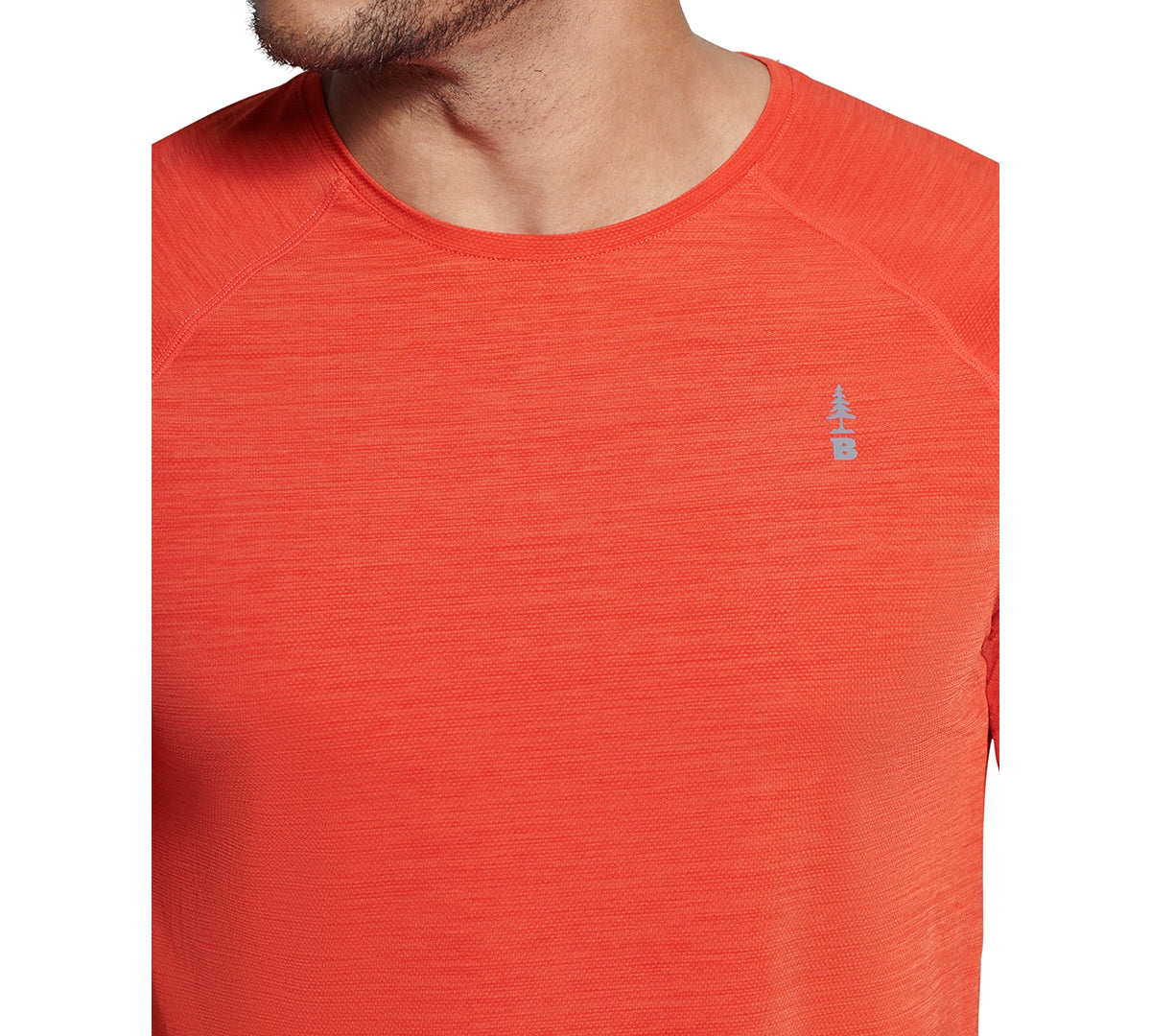 BASS OUTDOOR Mens Performance Logo Short Sleeve T Shirt Paprika  Medium