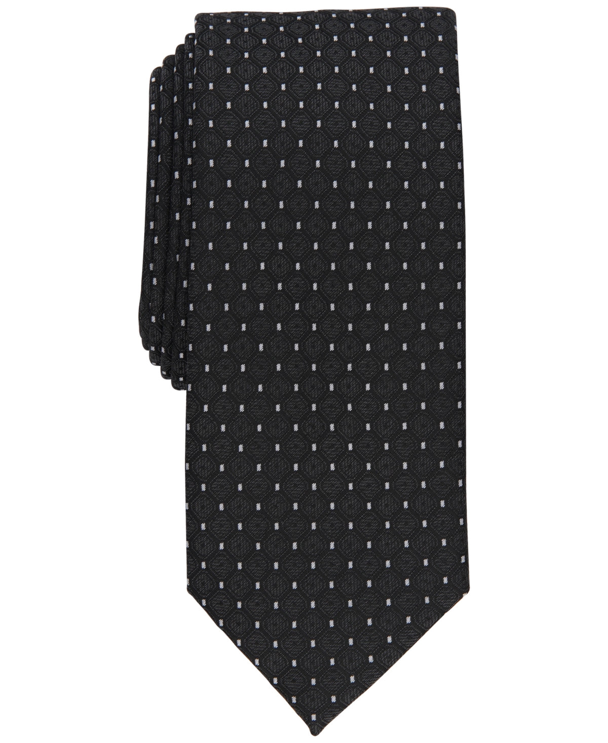 Alfani Mens Slim fit Tie Necktie One Size Black Mini Dot