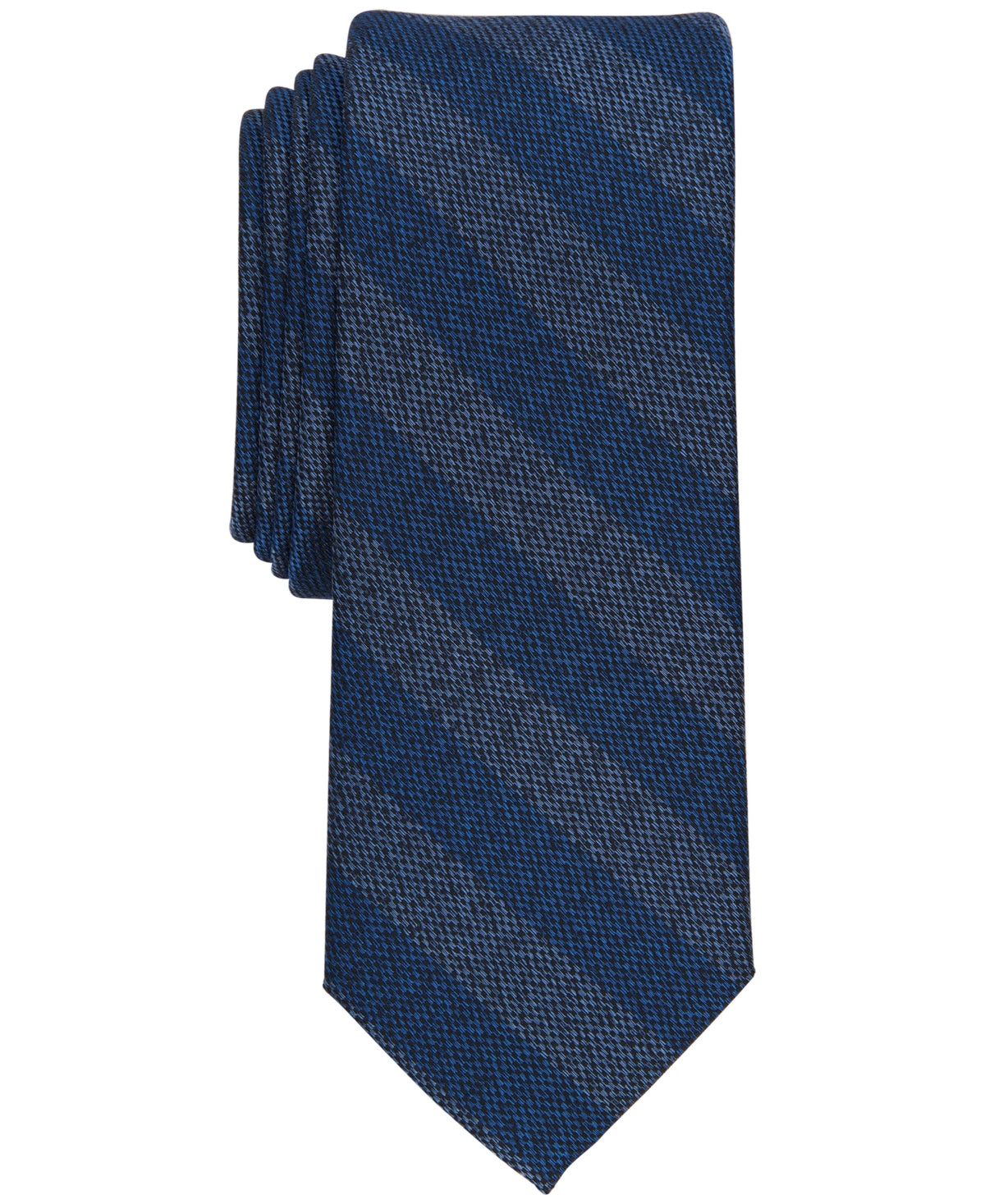 Bar III Mens Arrow Striped Skinny Tie Navy Blue Necktie