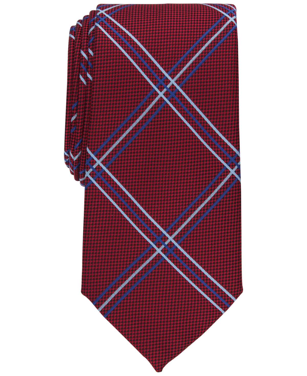 Club Room Mens Necktie Red Otero Grid Tie OS