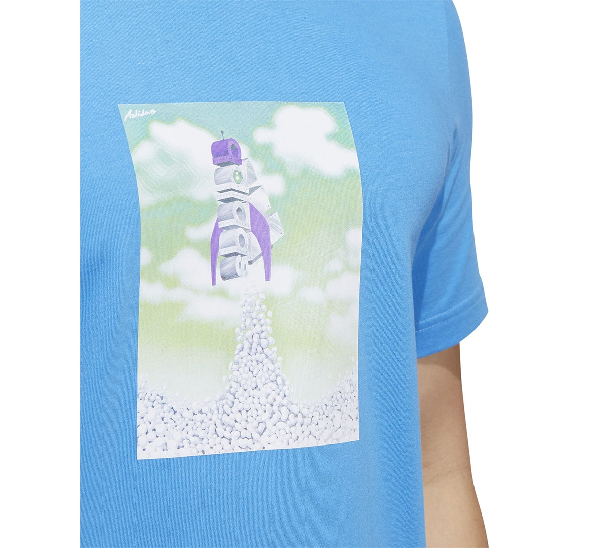 Adidas Men's BOOST Graphic Short Sleeve T Shirt Jersey Beige Large