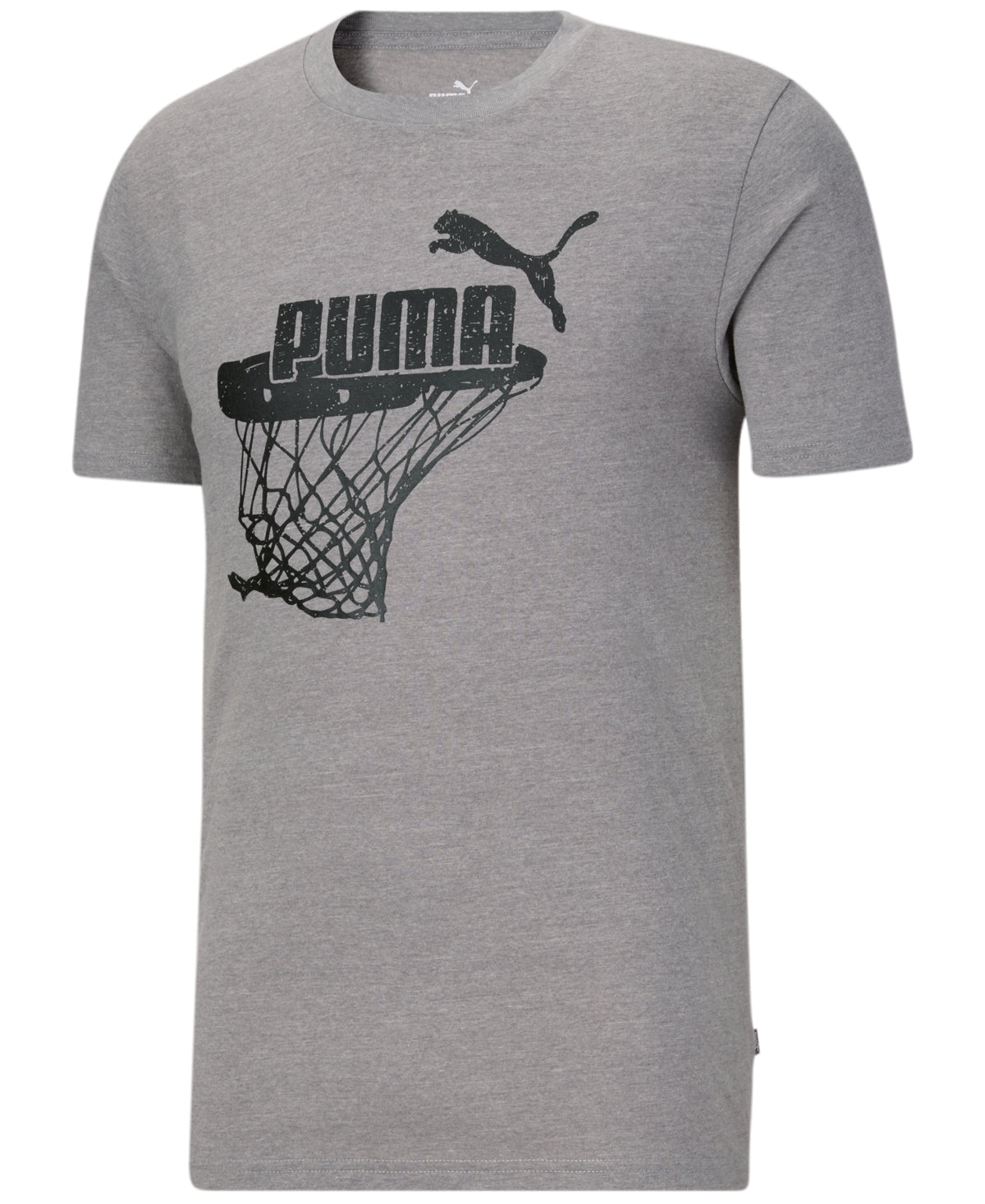 Puma Mens Basketball Logo Graphic T-Shirt Grey Medium