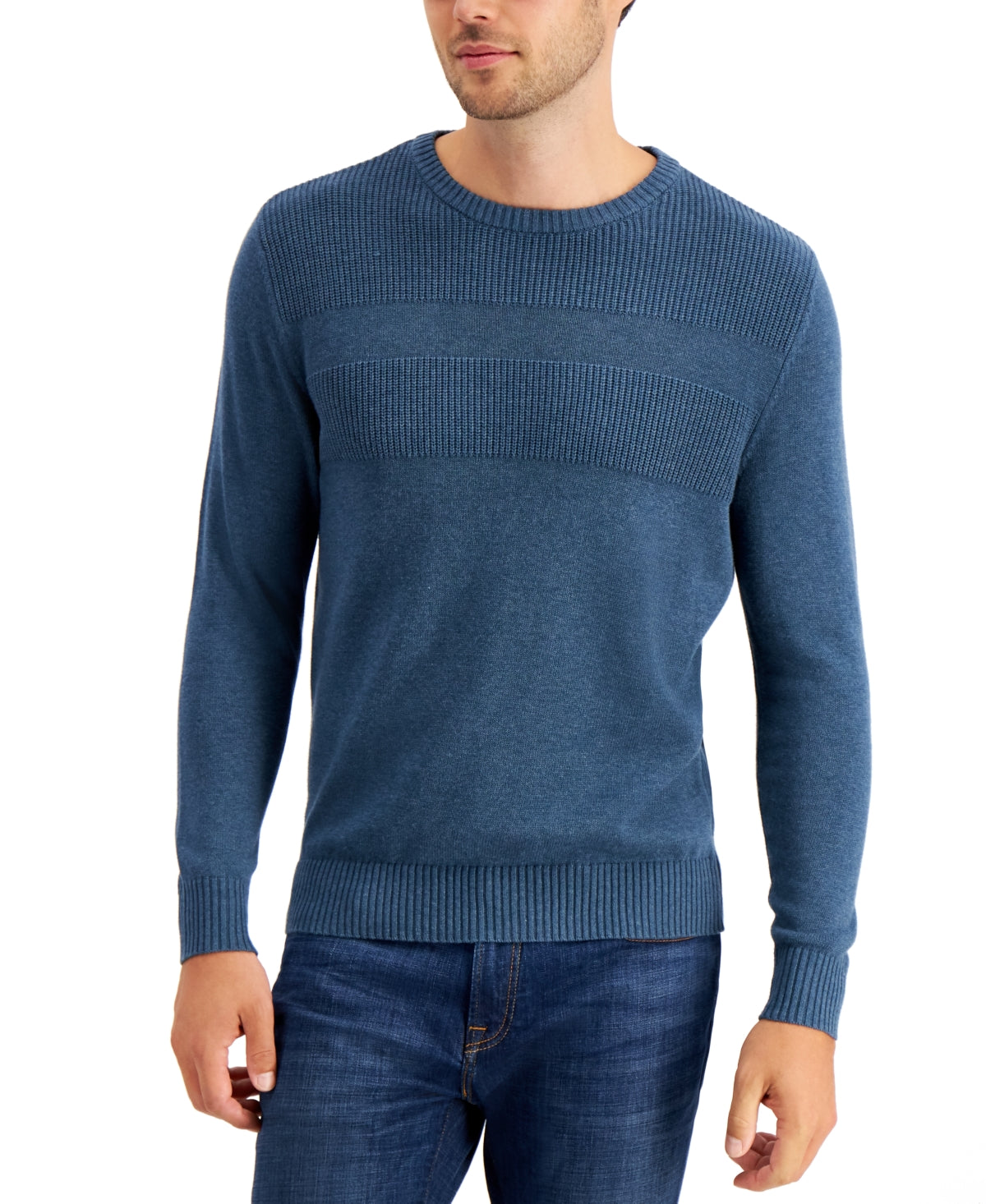 Club Room Blue Wing XL Textured Cotton Sweater