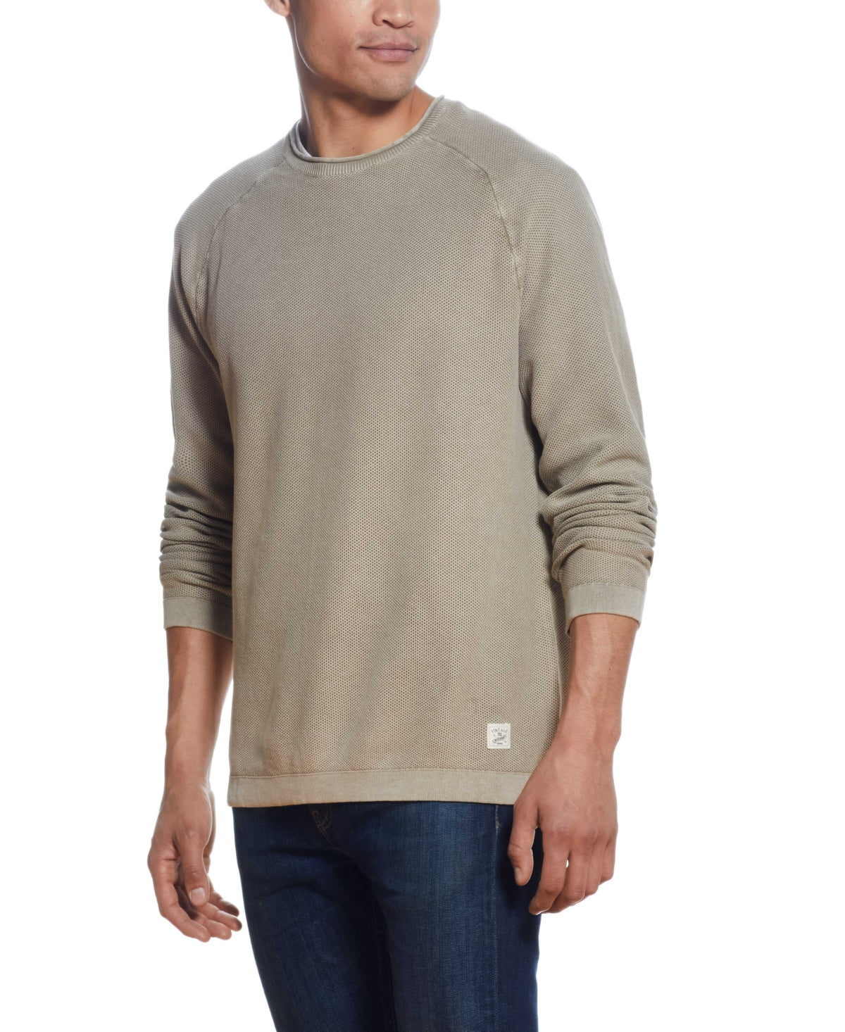 Weatherproof Vintage Mens Long Sleeve Crewneck Sweater XL Crew Neck Beige